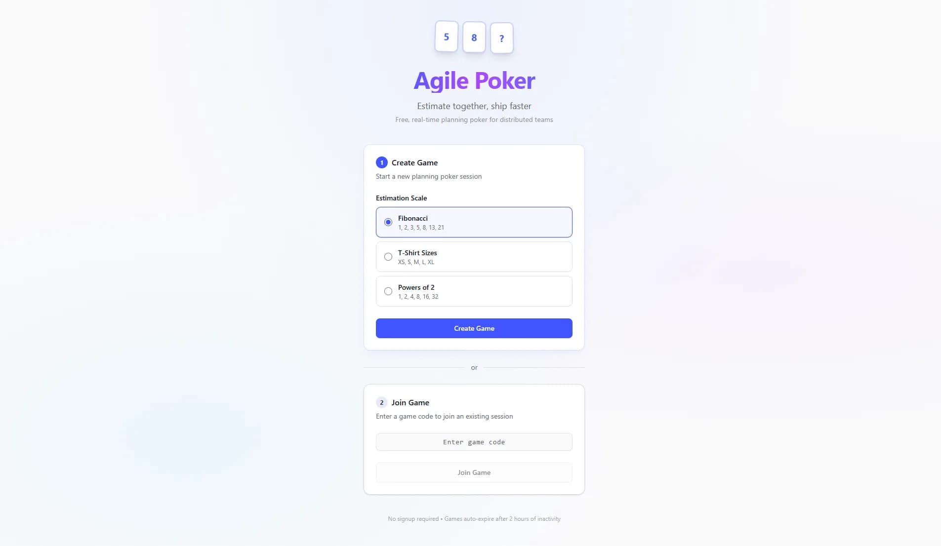 Agile Poker - free real-time planning poker for distributed teams
