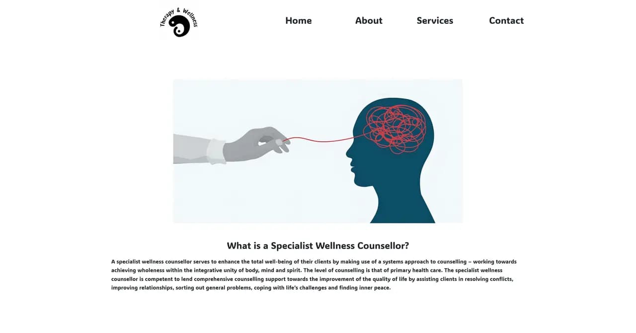 Wellness Co website - professional counseling and therapy services in Stilbaai